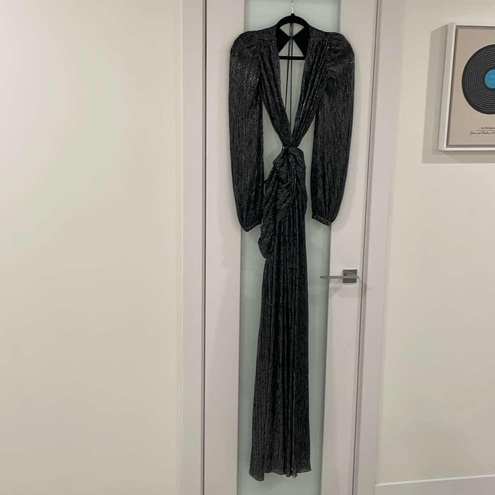 Patbo Sparkly Plunge Cut Out Gown